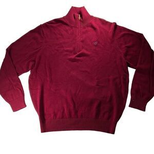 Austen Reed 1/4 Zip Pull-Over sweater Size L large Red